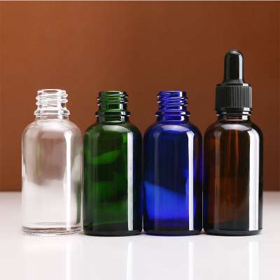 1oz colourful Cap Cosmetic Container Glass Dropper Bottle For Perfume Use Cosmetics Packaging Serum Glass Bottles