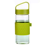 2020 Creative green  water bottles  with anti-perm silicone cover