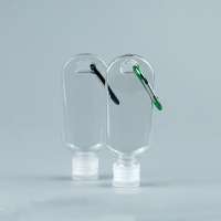 Portable 50ml PETG Spray Storage Key Chain Ring Holder Empty Clear Plastic Hand Sanitizer Bottles